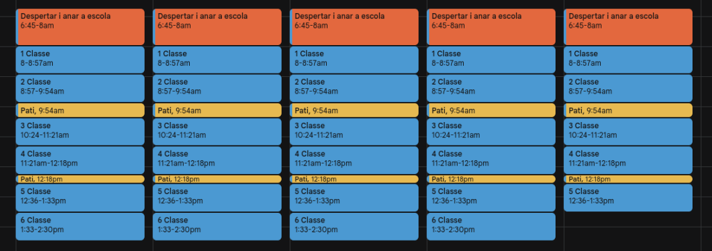 Configuració de l'horari acadèmic en el correu corporatiu Screenshot 2025 09 26 At 09 17 03 Institut Castellbisbal Calendari Setmana Del 28 De De Setembre De 2025 1024x362