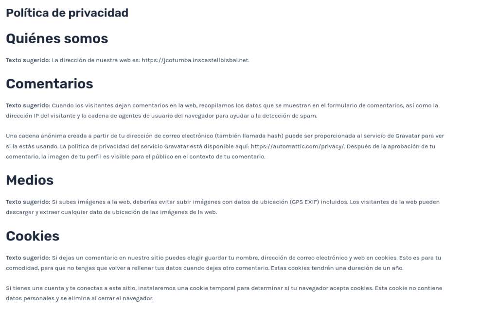 Galetes i configuració de privadesa Screenshot 2025 09 29 At 11 12 29 Politica De Privacidad – Portafolis Jimmy Cotumba 1024x636