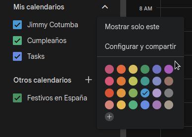 Compartir el calendari personal amb el corporatiu Calendari 1