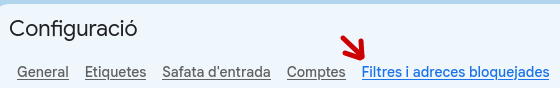 Creació de regles de filtrat de correu Co5 1