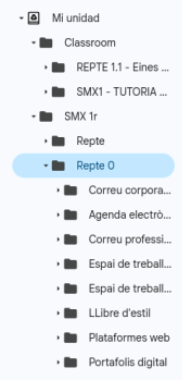 Estructura de directoris de treball a drive Drive