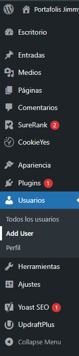 Compte major amb permisos totals del WordPress captura de pantalla 2025 10 05 120042