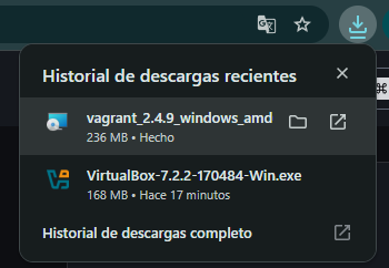 Instal·lació de VirtualBox i Vagrant captura de pantalla 2025 10 05 140913