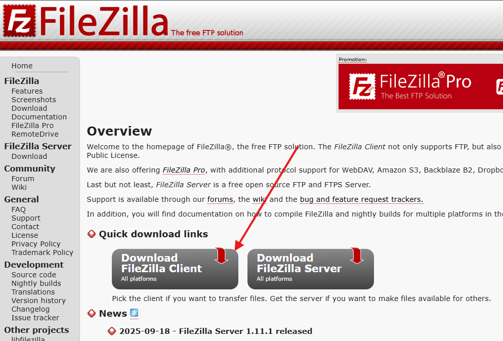 Instal·lació de Filezilla captura de pantalla 2025 10 05 160110