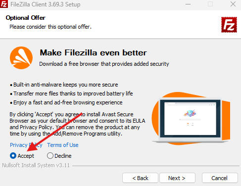 Instal·lació de Filezilla captura de pantalla 2025 10 05 161246
