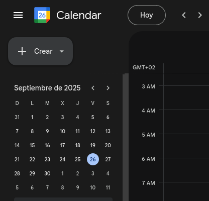 Configuració de l'horari personal en el compte personal creat Screenshot 2025 09 26 At 09 22 22 Google Calendar Semana Del 21 De Septiembre De 2025