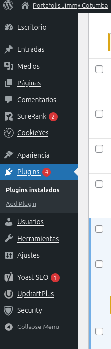SEO i posicionament screenshot 2025 10 07 at 13 23 10 plugins portafolis jimmy cotumba — wordpress