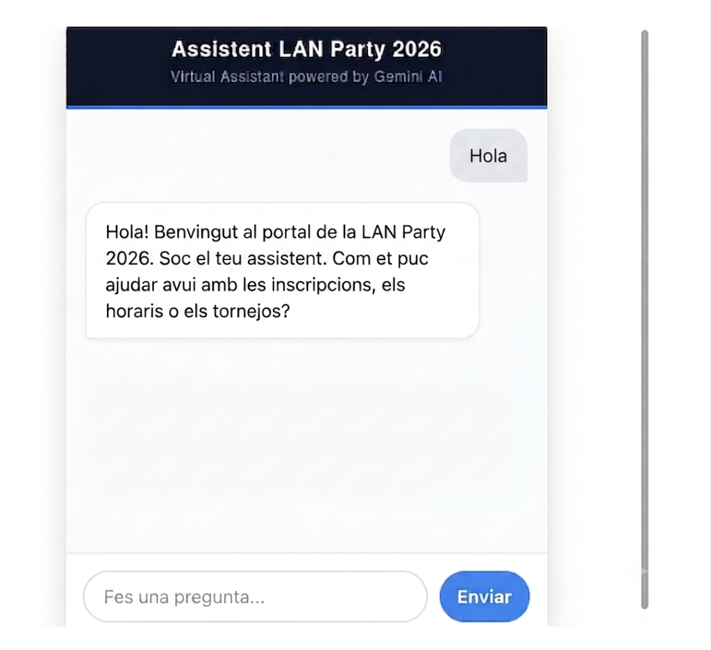 Integrar el xatbot dins del portal web de la LAN Party gemini generated image y4ysc6y4ysc6y4ys